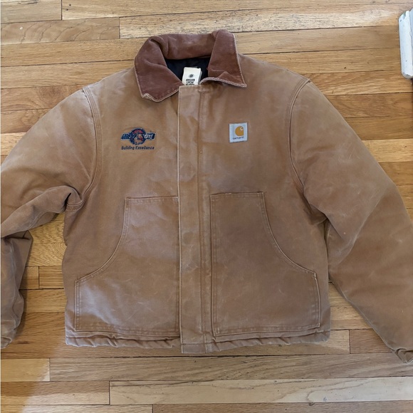 Vintage J02 Carhart Detroit Coat Work Chore in Carhartt Brown Size 44